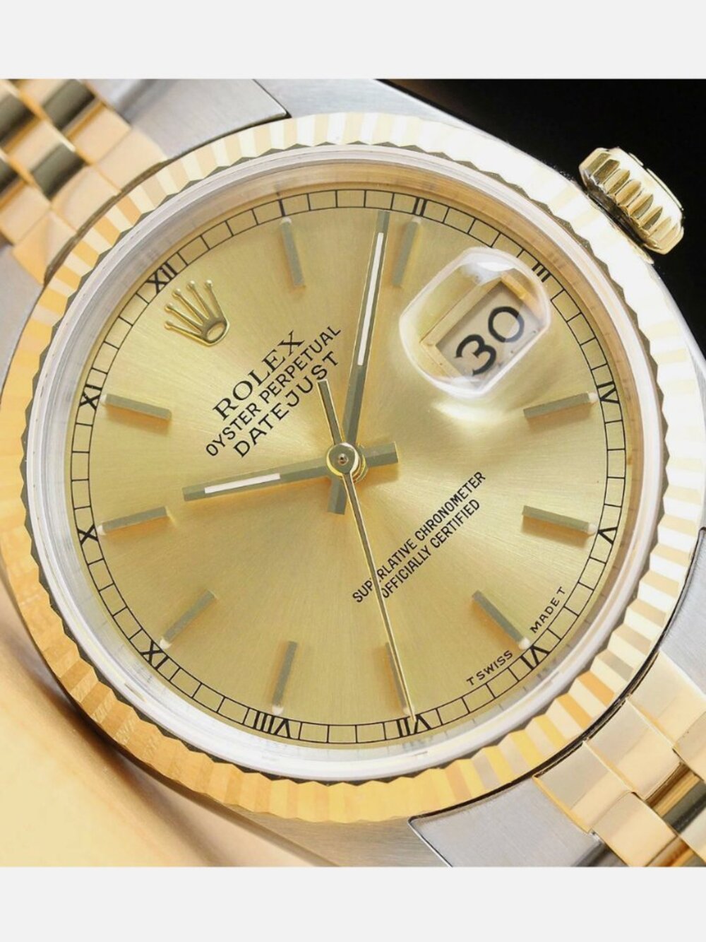 Mens Rolex Champagne 18K Yellow Two Tone Watch